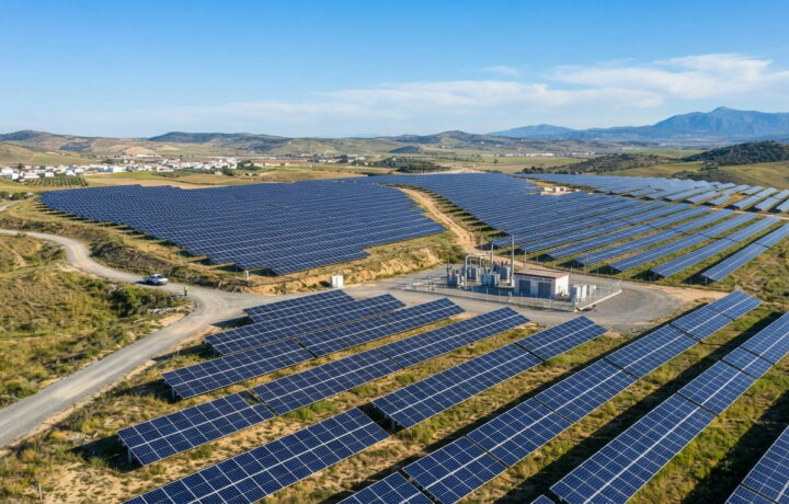 Planta fotovoltaica en explotación con subestación eléctrica